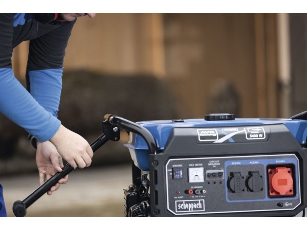 Scheppach generator SG7100X 5400W. Billedet viser produktet med hvid baggrund.