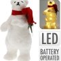 Haarhr & Co LED bjørn i plys 20 cm 4300562. Billedet viser produktets funktioner.