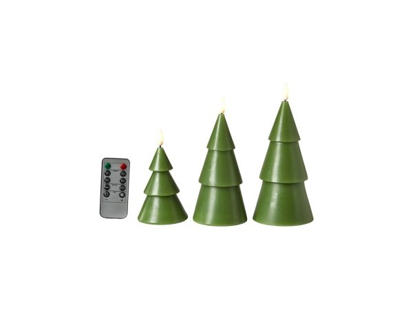 Dacore LED juletræ 3 stk. Dacore LED juletræer, pakke med 3 stk. Medfølger fjernbetjening