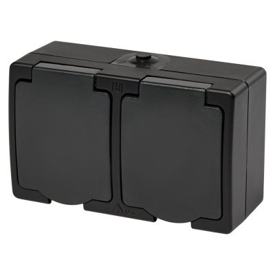 Elworks stikkontakt m/jord, produkt set forfra