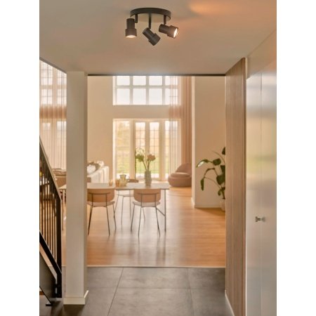 Nordlux Boston 3-rondel loftlampe sort. Billedet viser produktet med hvid baggrund.