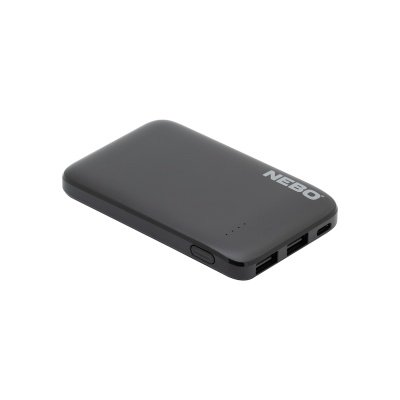 Nebo powerbank 5000 mAh med to USB-A porte. Billedet viser produktet med hvid baggrund.